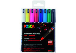 Verfstift Posca PC1MR extra fijn assorti set à 8 stuks