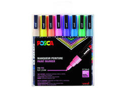 Verfstift Posca PC3M fijn pastel assorti set à 8 stuks