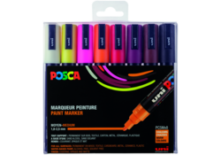 Verfstift Posca PC5M medium warm assorti set à 8 stuks
