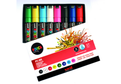 Verfstift Posca PC8K breed schuin assorti set à 8 stuks