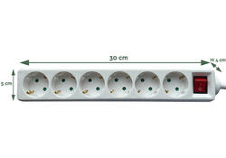 Stekkerdoos BRASQ 6 voudig 3 meter wit