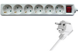 Stekkerdoos BRASQ 6 voudig 3 meter wit