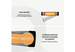 Terrasverwarmer BRASQ PHW200 hangend elektrisch met afstandbediening