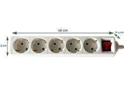Stekkerdoos BRASQ 5 voudig 1.4 meter wit