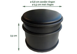 Deurstopper BRASQ met rubberen ringen zwart