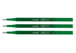 Gelschrijvervulling Online Magixx 0.7mm groen blister à 3 stuks