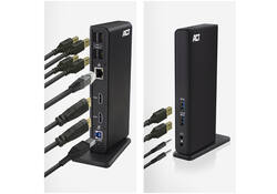 Dockingstation ACT USB-C Dual Monitor met laadpoort