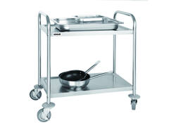 Serveerwagen Vogue met 2 plateaus 82.5x71 cm RVS