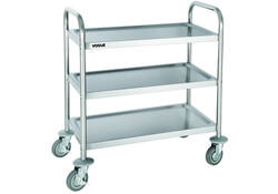 Serveerwagen Vogue met 3 plateaus 82.5x71 cm RVS
