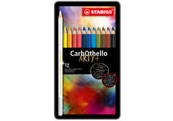Kleurpotloden STABILO CarbOthello kalkpastel assorti blik à 12 stuks