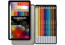 Kleurpotloden STABILO CarbOthello kalkpastel assorti blik à 12 stuks