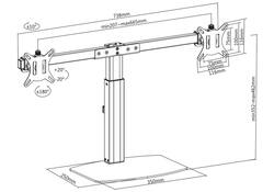 Monitorarm ACT office gasveer crossbar 2 schermen