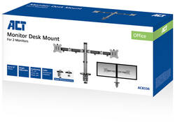 Monitorarm ACT office 2 schermen zilver