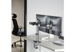 Monitorarm ACT office 2 schermen zilver