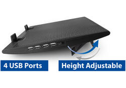 Laptopstandaard ACT 2 standen met ventilator 4-p hub