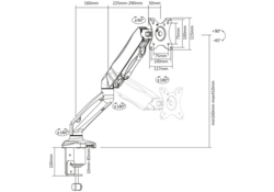 Monitorarm ACT office met gasveer 1 scherm