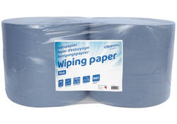 Poetspapier Cleaninq industrie 2-laags 26cmx380m blauw