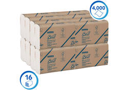 Handdoek Scott m-vouw 1-laags 23x23,5cm 16x250stuks wit 1804