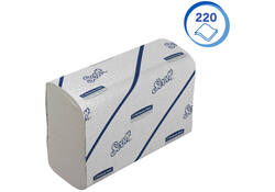 Handdoek Scott i-vouw 2-laags 21,2x18,6cm 16x220stuks wit 6609
