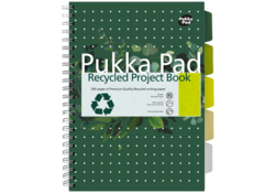 Projectboek Pukka Recycled A4 lijn 5-tabs 4-gaats 200 pagina's 80gr groen