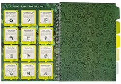 Projectboek Pukka Recycled A4 lijn 5-tabs 4-gaats 200 pagina's 80gr groen