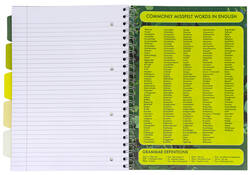 Projectboek Pukka Recycled A4 lijn 5-tabs 4-gaats 200 pagina's 80gr groen