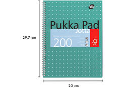 Collegeblok Pukka Jotta A4 lijn 4-gaats 200 pagina's 80gr groen