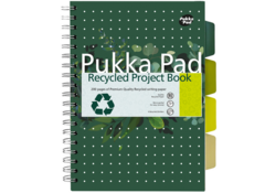 Projectboek Pukka Recycled B5 lijn 4-tabs 200 pagina's 80gr groen