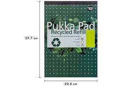 Schrijfblok Pukka Recycled A4 lijn 4-gaats 100 vel 80gr