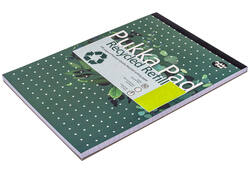 Schrijfblok Pukka Recycled A4 lijn 4-gaats 100 vel 80gr