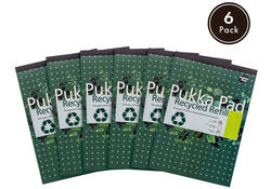 Schrijfblok Pukka Recycled A4 lijn 4-gaats 100 vel 80gr