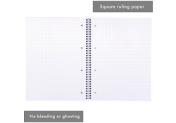 Collegeblok Pukka Jotta A4 ruit 5x5mm 4-gaats 200 pagina's 80gr groen