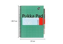 Projectboek Pukka Metallic A4 lijn 5-tabs 200 pagina's 80gr groen