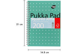Notitieboek Pukka Jotta A5 ruit 5x5mm 200 pagina's 80gr groen