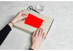 Etiket Rillprint 105x148mm fluorrood 400 etiketten