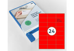 Etiket Rillprint 70x37mm fluorrood 2400 etiketten