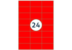 Etiket Rillprint 70x37mm fluorrood 2400 etiketten