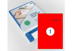Etiket Rillprint 210x297mm fluorrood 100 etiketten