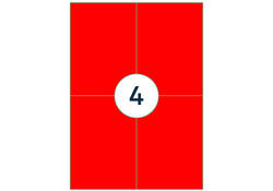 Etiket Rillprint 105x148mm fluorrood 400 etiketten