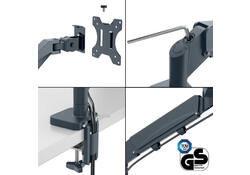Monitorarm Leitz Ergo ruimtebesparend enkele monitorarm