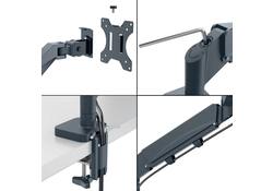 Monitorarm Leitz Ergo ruimtebesparend dubbele monitorarm