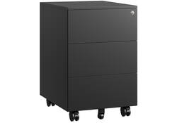 Ladeblok Euroseats 3 gelijke lade 50x39x60cm op wieltjes zwart