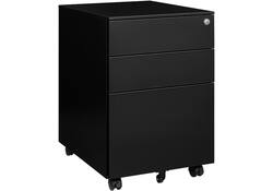 Ladeblok Euroseats 3 lade (2+1) 50x39x60cm op wieltjes zwart