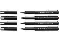 Fineliner STABILO dr!ver fijn assorti 4 stuks