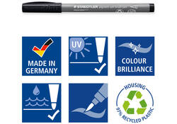 Brushpen Staedtler pigment pen etui à 6 grijze kleuren
