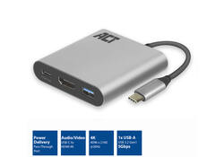 Adapter ACT USB-C multiport voor 1 HDMI monitor