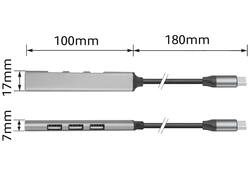 Hub ACT USB-C 3x USB-A 2.0 en 1x USB-A 3.0