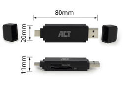 Kaartlezer ACT USB-C/USB-A 3.0