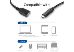 Kabel ACT USB 3.0 OTG USB-C male naar USB-A female
