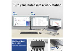 Dockingstation ACT USB-C 4K MST voor 2 HDMI monitoren